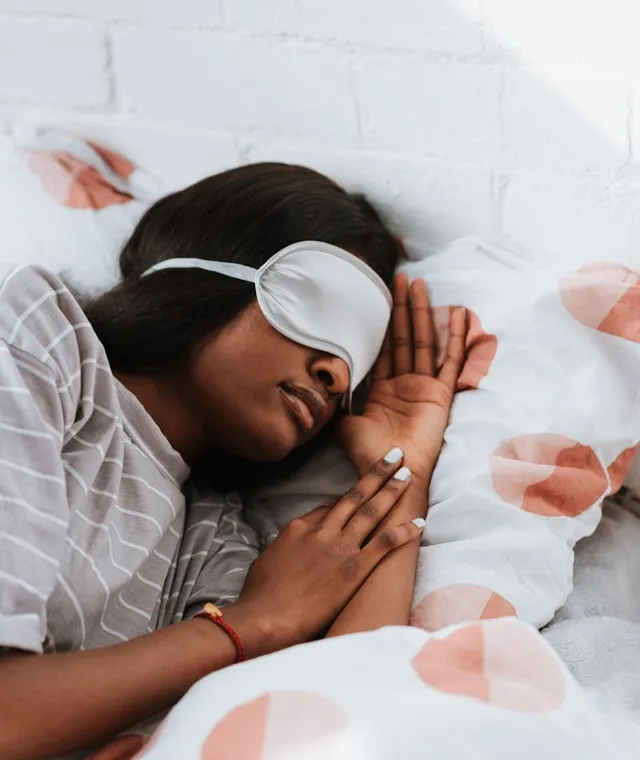 Person in bedroom — support for sleep health